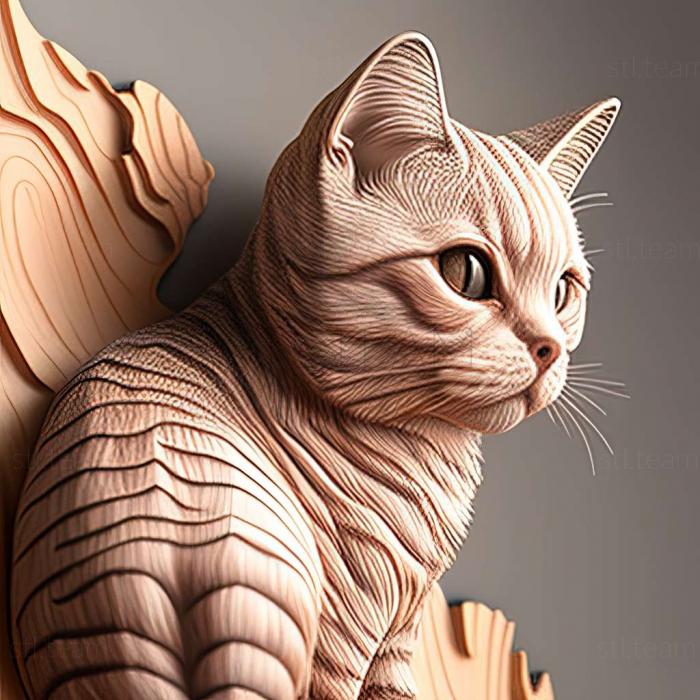 3D model American Shorthair cat (STL)